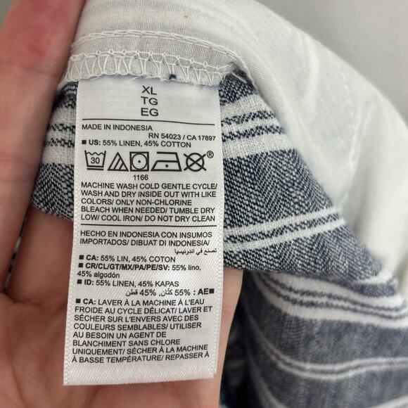 NWT Old Navy High Waisted Striped Wide Leg Linen Cotton Pants - Size XL - Picture 8 of 9